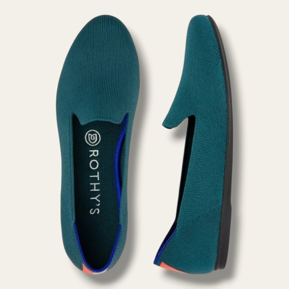 Rothy’s *RARE* Bottle Blue Loafers Teal Sz:6.5 Retired Style